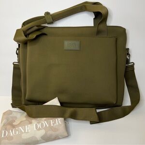 Dagne Dover Micah Laptop Bag. Size Large. Green. 0124.